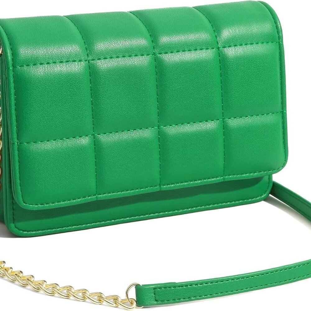 Women Small PU Leather Crossbody Bag with Credit Card Slots Adjustable Strap